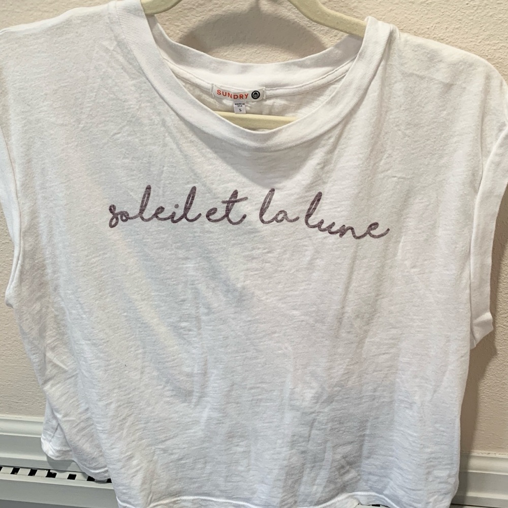 Sundry White Muscle T